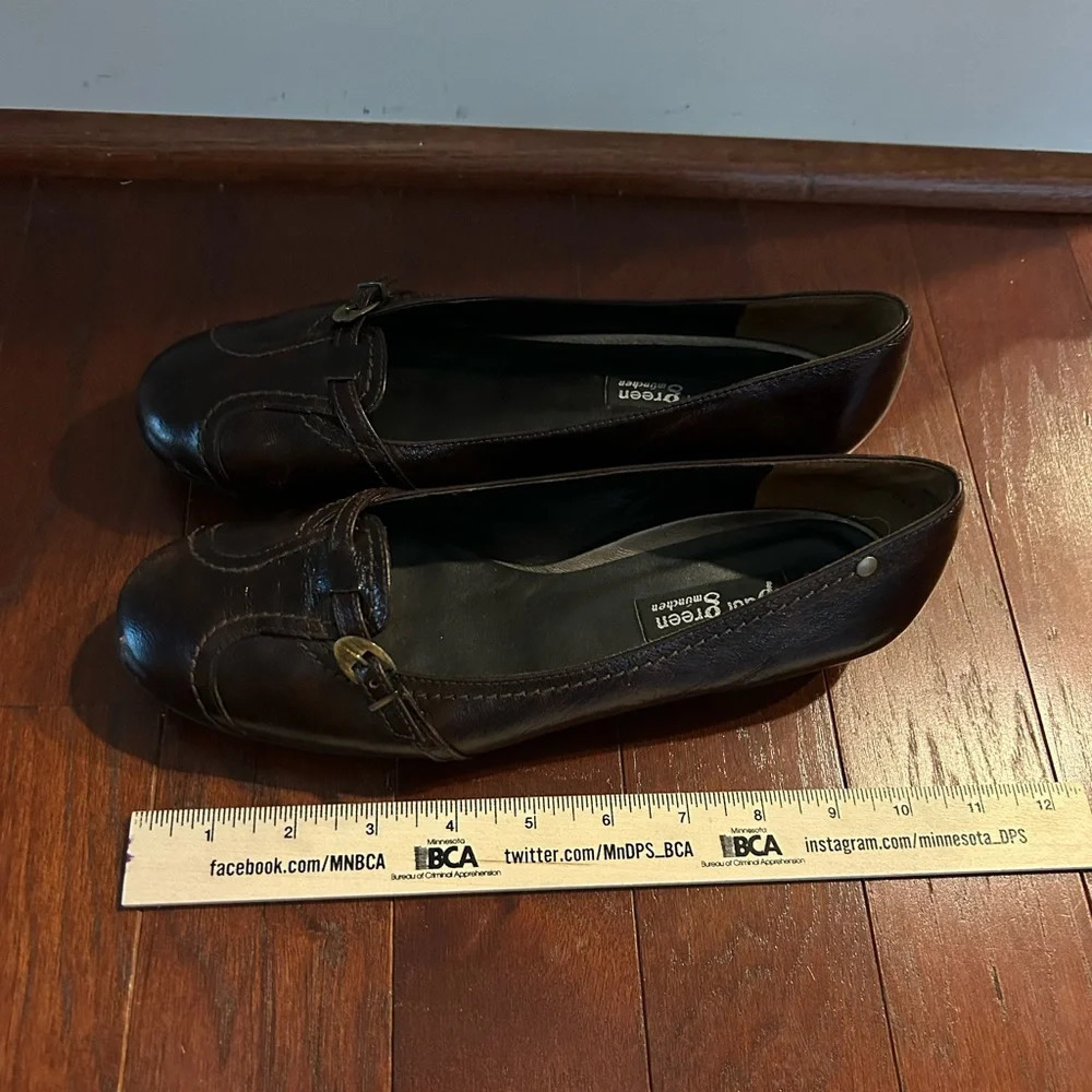 Paul Green brown leather flat UK 6 US 8 excellent condition 1/2” heel - Picture 8 of 11
